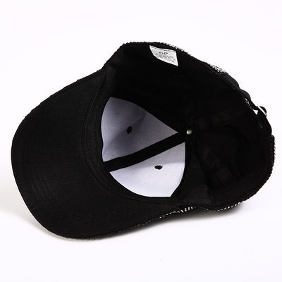 Gorra de Béisbol con Diamantes Completos Estilo Coreano Ala Ancha para Mujer - Image 7