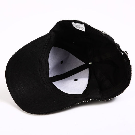 Gorra de Béisbol con Diamantes Completos Estilo Coreano Ala Ancha para Mujer - Image 7