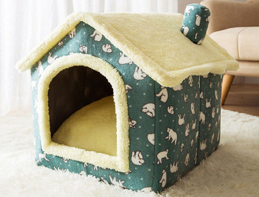 Casa Plegable para Perros y Gatos - Cama Térmica Desmontable Tipo Villa - Image 8