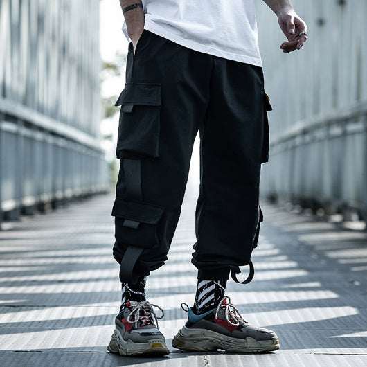 Pantalones Cargo Paracaidista Loose Tide Negros - Estilo Urbano Oversized - Image 9