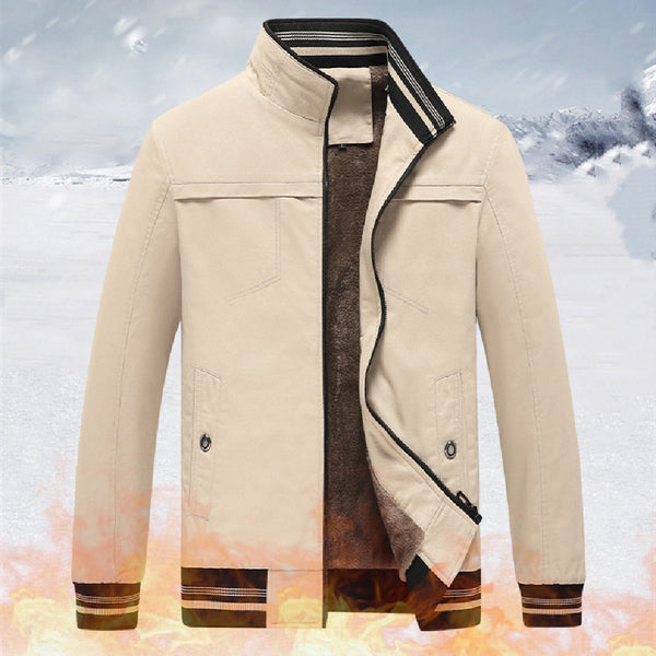 Chaqueta Casual de Algodón con Cuello Mao para Hombre