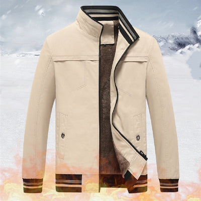 Chaqueta Casual de Algodón con Cuello Mao para Hombre