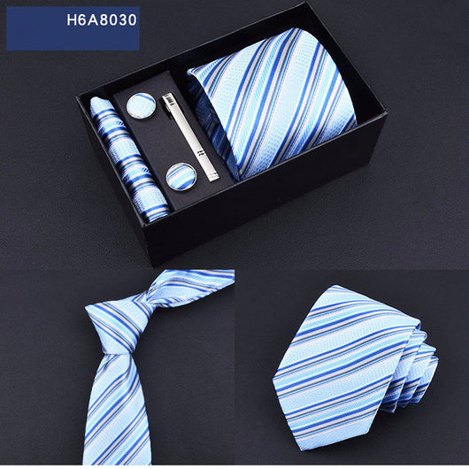 Corbata Ejecutiva Rayas Azul y Negro 8cm - Image 16