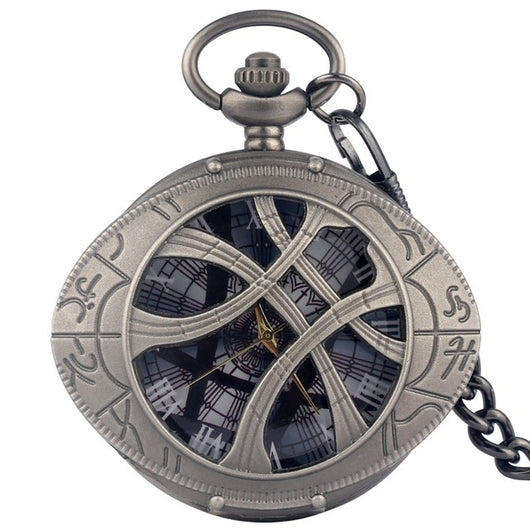 Reloj de Bolsillo Vintage Hueco con Temática de Motocicleta y Ojo Antiguo - Image 6