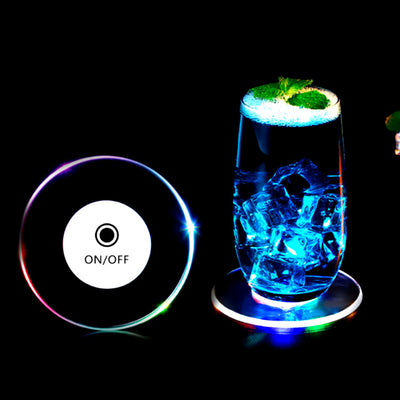 Posavasos LED Luminoso de Cristal Acrílico con Base Brillante para Cócteles - Image 18