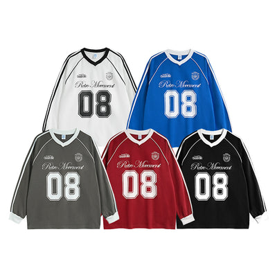 Camiseta Manga Larga Estilo Urbano Jersey Americano para Hombre - Image 9