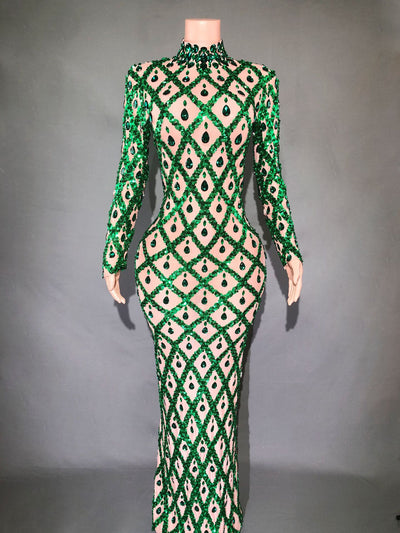 Vestido de Fiesta Elegante con Cristales Brillantes para Mujer - Image 8