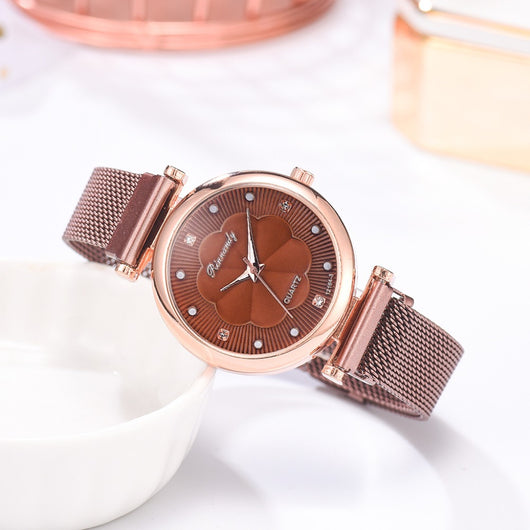 Set de Reloj para Dama con Correa de Malla de Aleación y Brazalete - Image 42