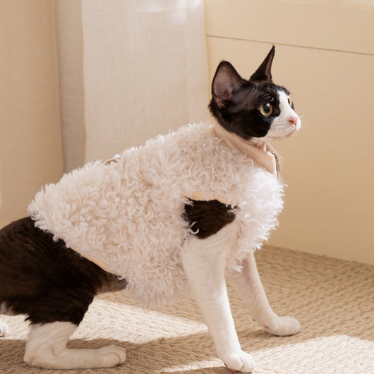 Abrigo Cálido para Mascotas Pequeñas con Diseño de Oveja Esponjosa y Panda - Image 7