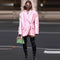 Blazer Suelto Doble Botonadura Rosa Raíz de Loto con Lentejuelas
