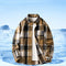 Camisa de Franela a Cuadros para Hombre - Abrigo Casual Grueso Talla Grande Otoño Invierno