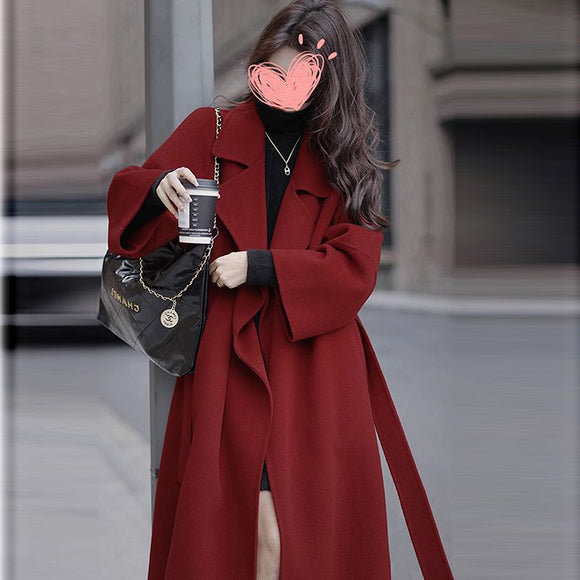Abrigo Socialite de Moda Otoño-Invierno Largo hasta la Rodilla