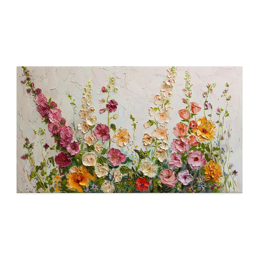Cuadro Óleo Abstracto Flores Silvestres - Pintura Artesanal con Técnica de Espátula Dorada - Image 5