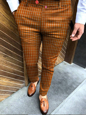 Pantalones de Cuadros Pequeños con Encaje para Hombre - Image 6