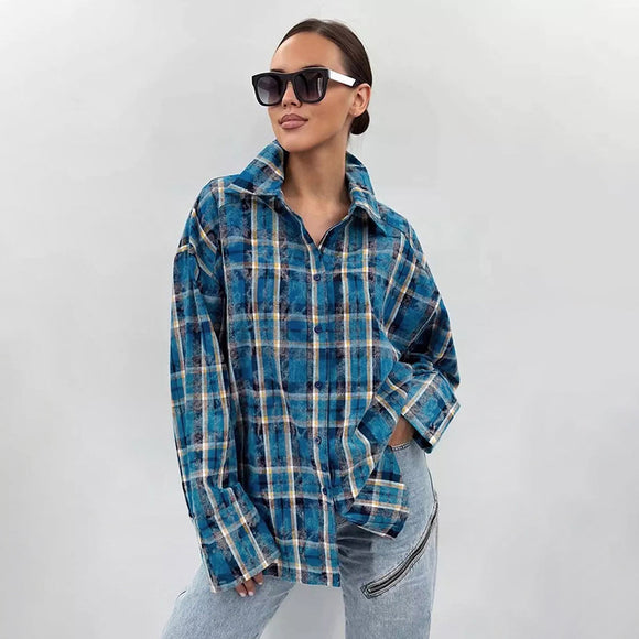 Camiseta Retro Desgastada de Largo Medio para Mujer
