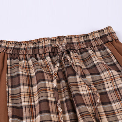 Pantalón Casual Recto con Cintura Elástica y Detalles en Cuadros - Image 17