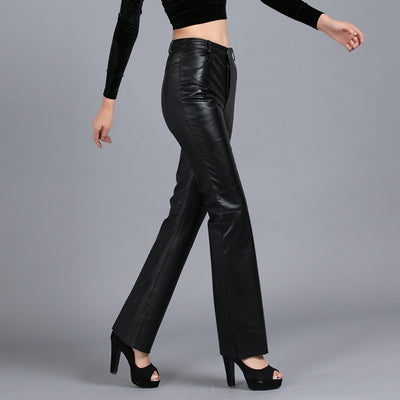 Pantalón de Cuero Bootcut Liso para Mujer - Traje Elegante - Image 4