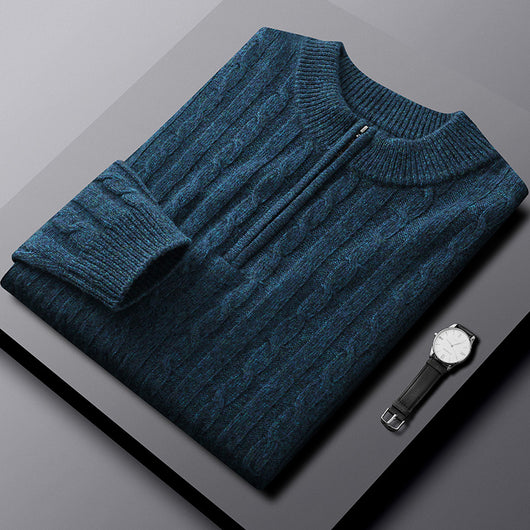 Suéter de Cachemira para Hombre con Cuello Cremallera - Abrigo Grueso y Cálido - Image 14