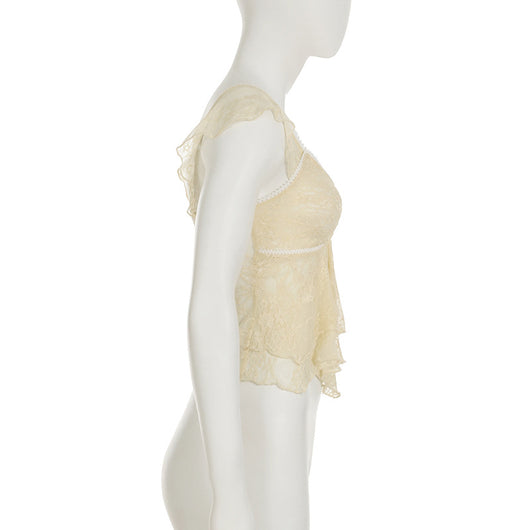 Blusa Elegante con Encaje Volantes Escote V Efecto Adelgazante - Image 14