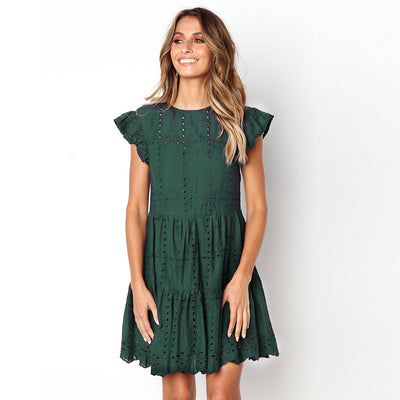 Vestido Casual de Algodón con Bordado Calado - Image 39