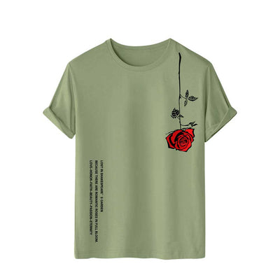 Camiseta Estampado Rosa 3D de Manga Corta para Hombre - Image 4