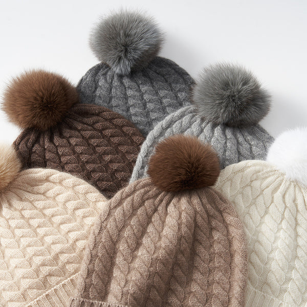 Gorro de Cachemira Suave para Otoño e Invierno