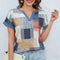 Blusa Casual de Cuello V Estampada para Mujer