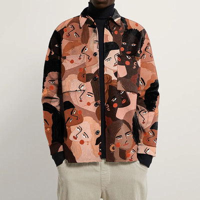 Chaqueta Camisa Estampada Solapa Simple para Hombre - Image 11