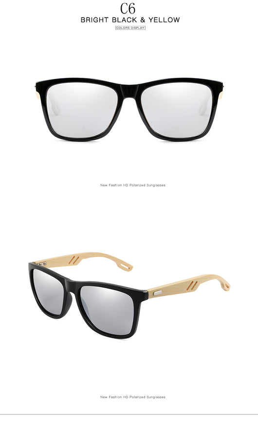 Gafas de Sol Bambú Cuadradas Coloridas para Hombre y Mujer - Image 14