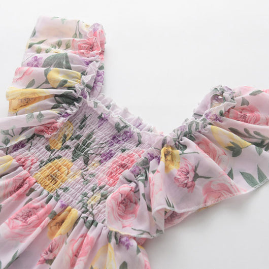Vestido Niña Manga Volante Estampado Floral Verano - Image 6
