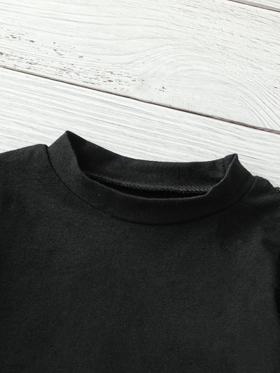 Conjunto Dos Piezas: Suéter Negro Tejido Manga Larga + Pantalón Camuflaje - Image 4
