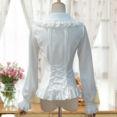 Blusa Chifón Slim-fit Manga Larga Estilo Lolita Dulce para Mujer - Image 6