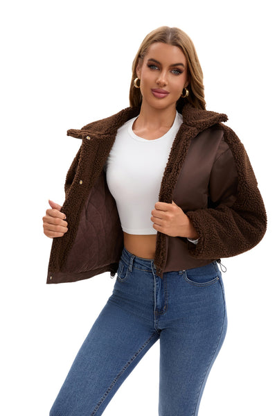 Abrigo de Lana de Cordero Oversized Retro de Manga Larga para Mujer - Image 23