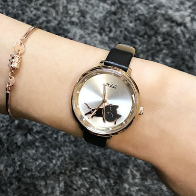 Reloj Cinturón Piel con Gato Movible - Diseño Creativo para Mujer - Image 7