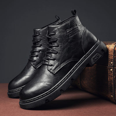 Botas Retro de Cuero para Hombre - Estilo Británico Clásico - Image 3