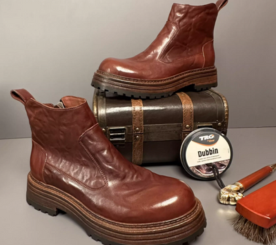 Bota Retro Chelsea de Trabajo Invierno Hombre Caña Media Estilo Británico - Image 11