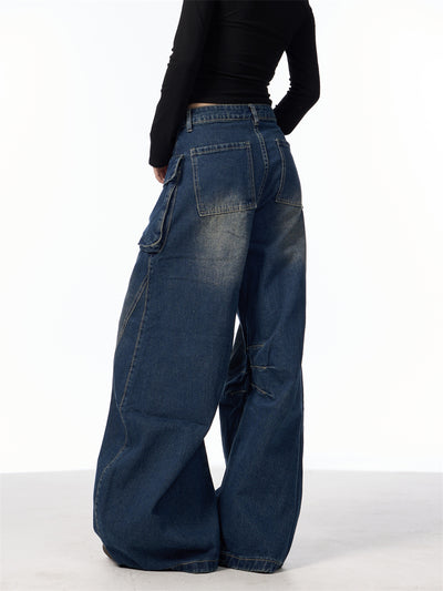 Pantalones Vaqueros Anchos de Cintura Alta con Bolsillos Funcionales - Image 16