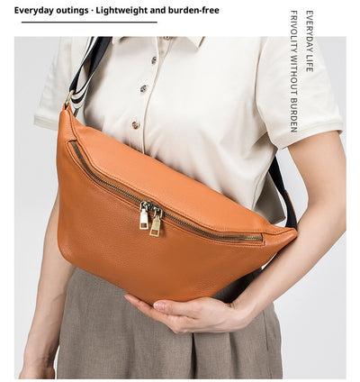 Bolso Mensajero de Cuero Genuino para Mujer - Gran Capacidad, Estilo Casual - Image 10