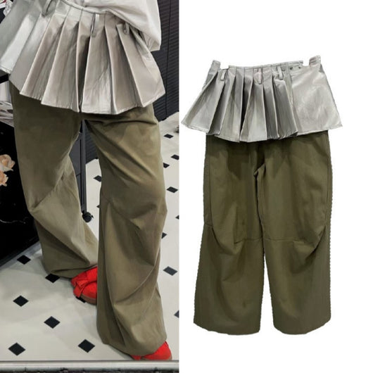Pantalón Workwear Ancho de Pierna Suelta Estilo Hot Girl