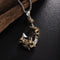 Colgante Dragón Dorado con Ancla Pirata - Joya Masculina de Acero