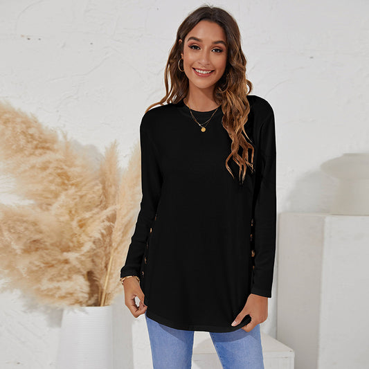 Blusa Casual para Mujer con Botones y Mangas Largas