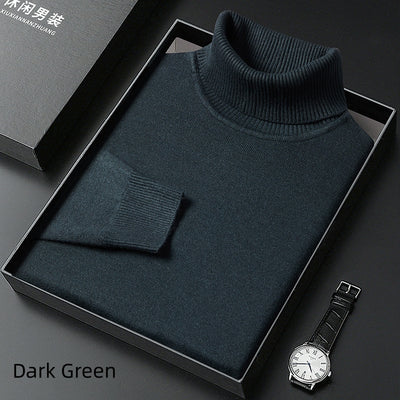 Suéter Cuello Alto para Hombre - Abrigo Básico Invierno Colores Sólidos - Image 17