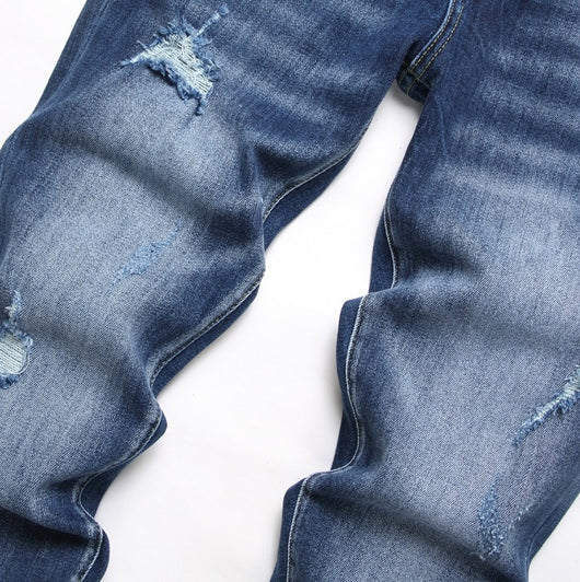 Pantalones Vaqueros Slim Fit Rotos para Hombre - Diseño Moderno Desgastado - Image 4