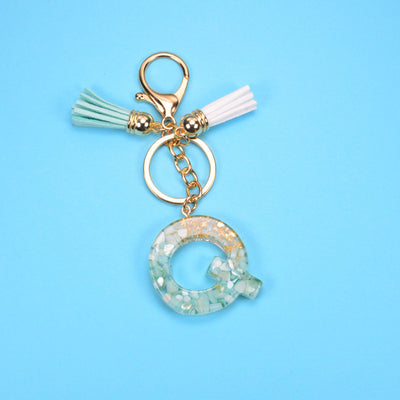 Llavero Colgante Alfabeto Inglés con Borla, Piedra y Detalles en Oro - Image 17