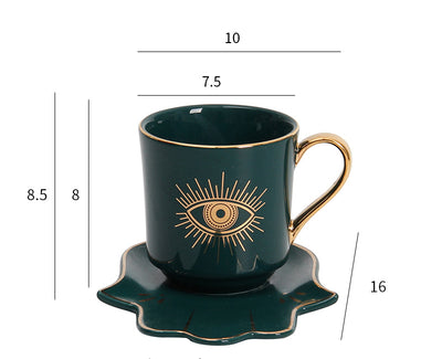 Taza de Café Europea con Plato de Cerámica Estilo Creativo - Image 9