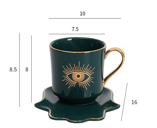 Taza de Café Europea con Plato de Cerámica Estilo Creativo - Image 9