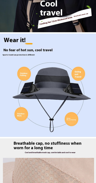 Gorro Ventilado con Doble Ventilador Solar para Hombre - Outdoor y Montaña - Image 13