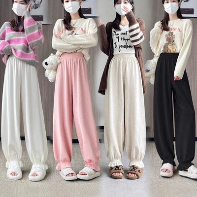 Pantalones Harem Tejidos Cómodos Estilo Coreano para Mujer