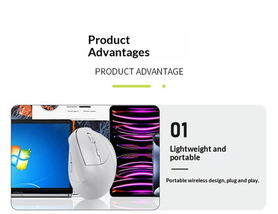 Ratón Inalámbrico Vertical Ergonómico Bluetooth - Image 18