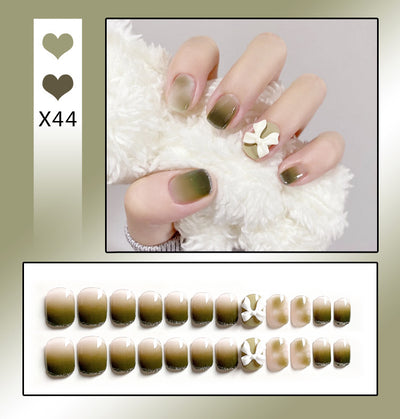 Uñas Postizas Francesas Removibles con Diamantes - Image 45